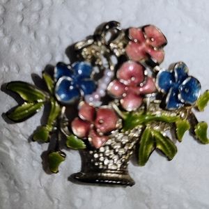 Basket of flowers Broach